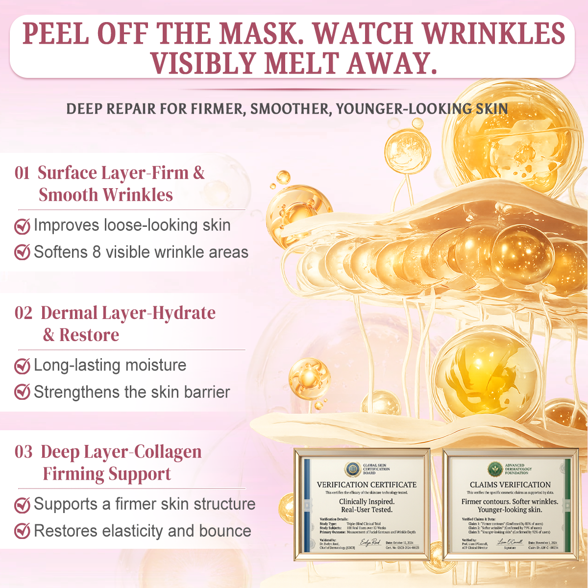 HISKIN® BOTOX Collagen Night Wrapping Mask – Overnight Wrapping Care to Smooth Face & Neck Wrinkles, Firm Loose-Looking Skin, Brighten Dark Spots & Restore a Fresher Glow