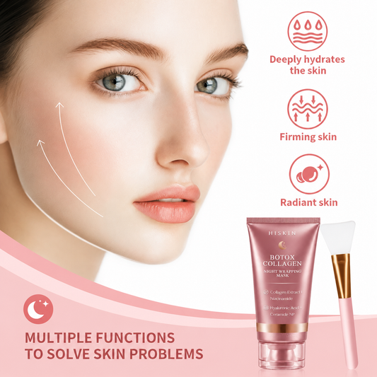 Stop Waking Up to Tired, Crepey-Looking Skin HISKIN® Night Wrapping Mask Helps Smooth Wrinkles, Tighten the Look of Loose Skin, Fade the Look of Dark Spots, and Restore a Fresh Morning Glow