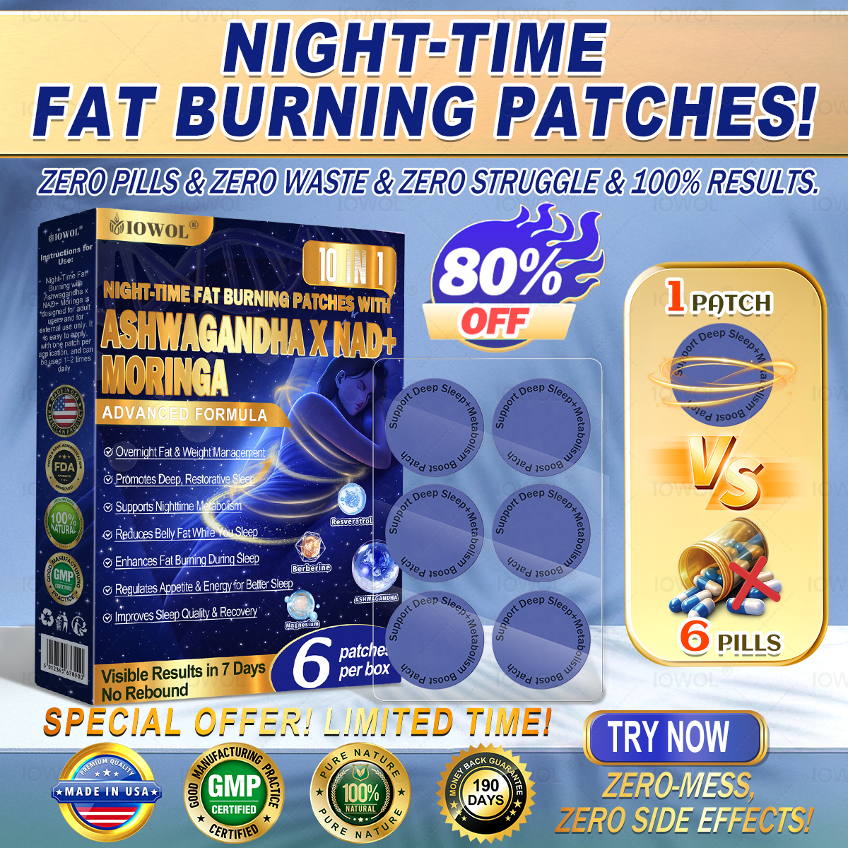 🔥 Want faster results? Add this 80% OFF to accelerate your progress.NIGHT-TIME FAT BURNING PATCHES! ZERO PILLS & ZERO WASTE & ZERO STRUGGLE & 100% RESULTS.